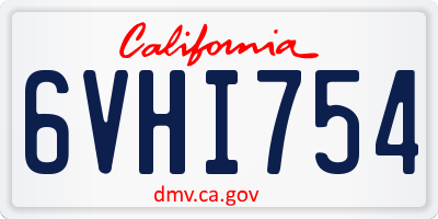 CA license plate 6VHI754
