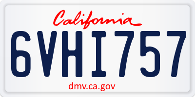 CA license plate 6VHI757