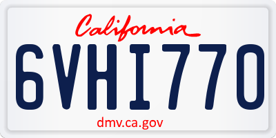 CA license plate 6VHI770