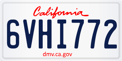 CA license plate 6VHI772