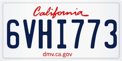 CA license plate 6VHI773