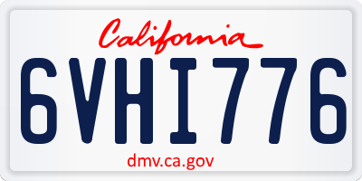 CA license plate 6VHI776