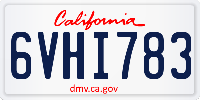 CA license plate 6VHI783