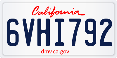 CA license plate 6VHI792