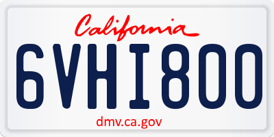 CA license plate 6VHI800