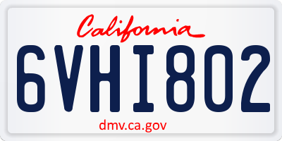 CA license plate 6VHI802