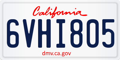 CA license plate 6VHI805