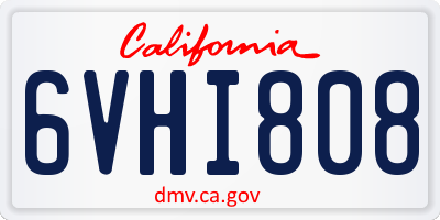 CA license plate 6VHI808