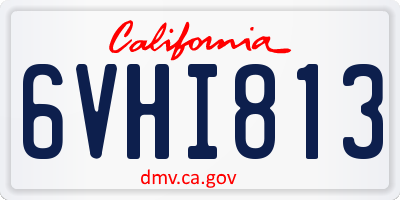 CA license plate 6VHI813