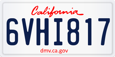 CA license plate 6VHI817