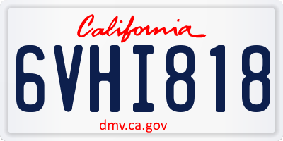 CA license plate 6VHI818