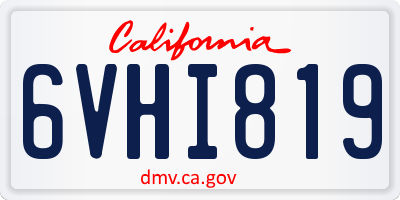 CA license plate 6VHI819