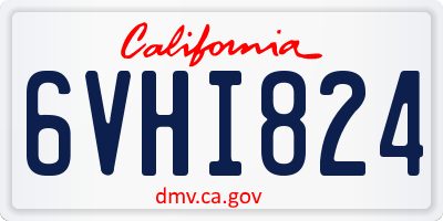 CA license plate 6VHI824