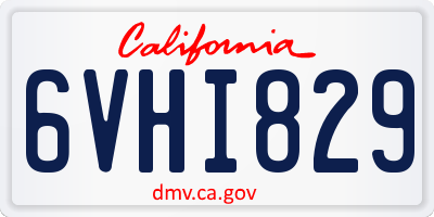CA license plate 6VHI829