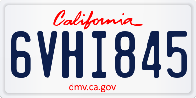 CA license plate 6VHI845