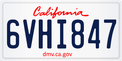 CA license plate 6VHI847