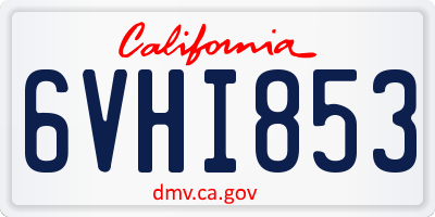 CA license plate 6VHI853