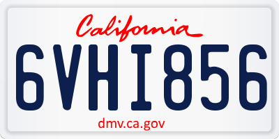 CA license plate 6VHI856