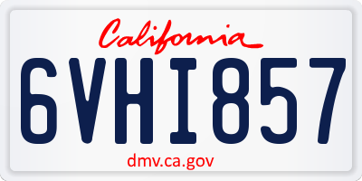 CA license plate 6VHI857