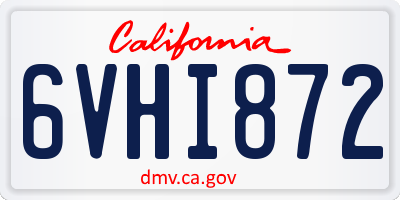 CA license plate 6VHI872