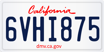 CA license plate 6VHI875