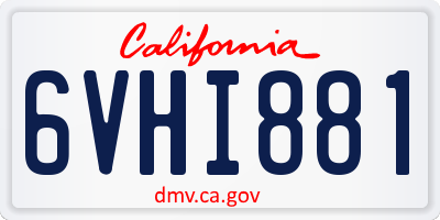 CA license plate 6VHI881