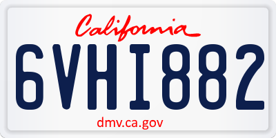 CA license plate 6VHI882