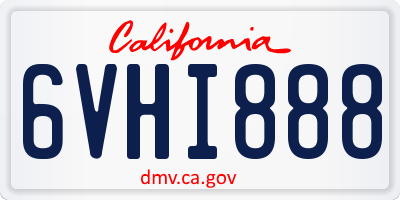 CA license plate 6VHI888