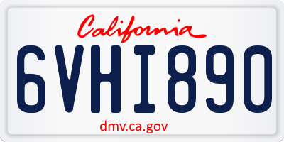 CA license plate 6VHI890