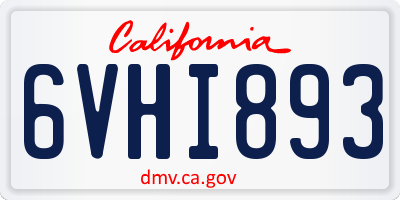 CA license plate 6VHI893