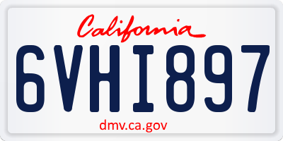 CA license plate 6VHI897