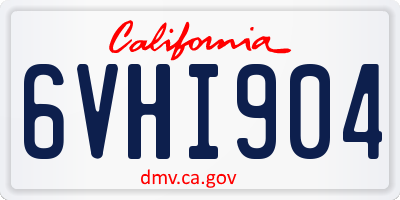 CA license plate 6VHI904