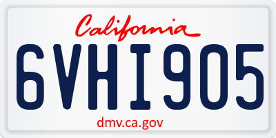 CA license plate 6VHI905