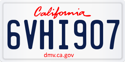 CA license plate 6VHI907