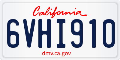 CA license plate 6VHI910