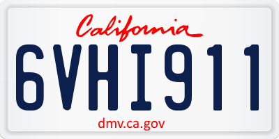 CA license plate 6VHI911