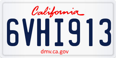 CA license plate 6VHI913