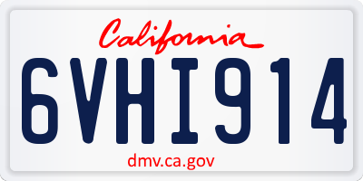 CA license plate 6VHI914