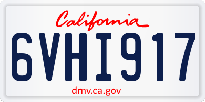 CA license plate 6VHI917