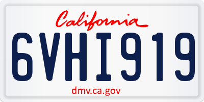 CA license plate 6VHI919