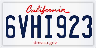 CA license plate 6VHI923