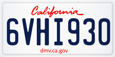 CA license plate 6VHI930