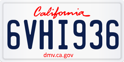 CA license plate 6VHI936