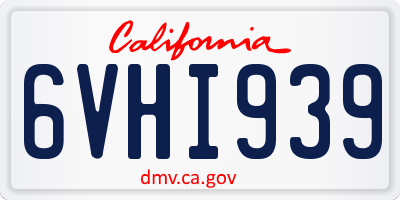 CA license plate 6VHI939