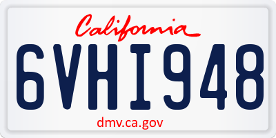 CA license plate 6VHI948