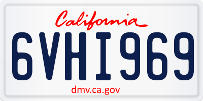 CA license plate 6VHI969