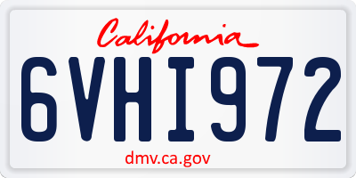CA license plate 6VHI972