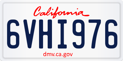CA license plate 6VHI976