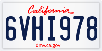 CA license plate 6VHI978