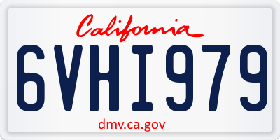 CA license plate 6VHI979